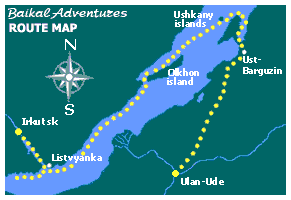 Карта Свидание с Байкалом, Листвянка, Ольхон, Ушканьи острова